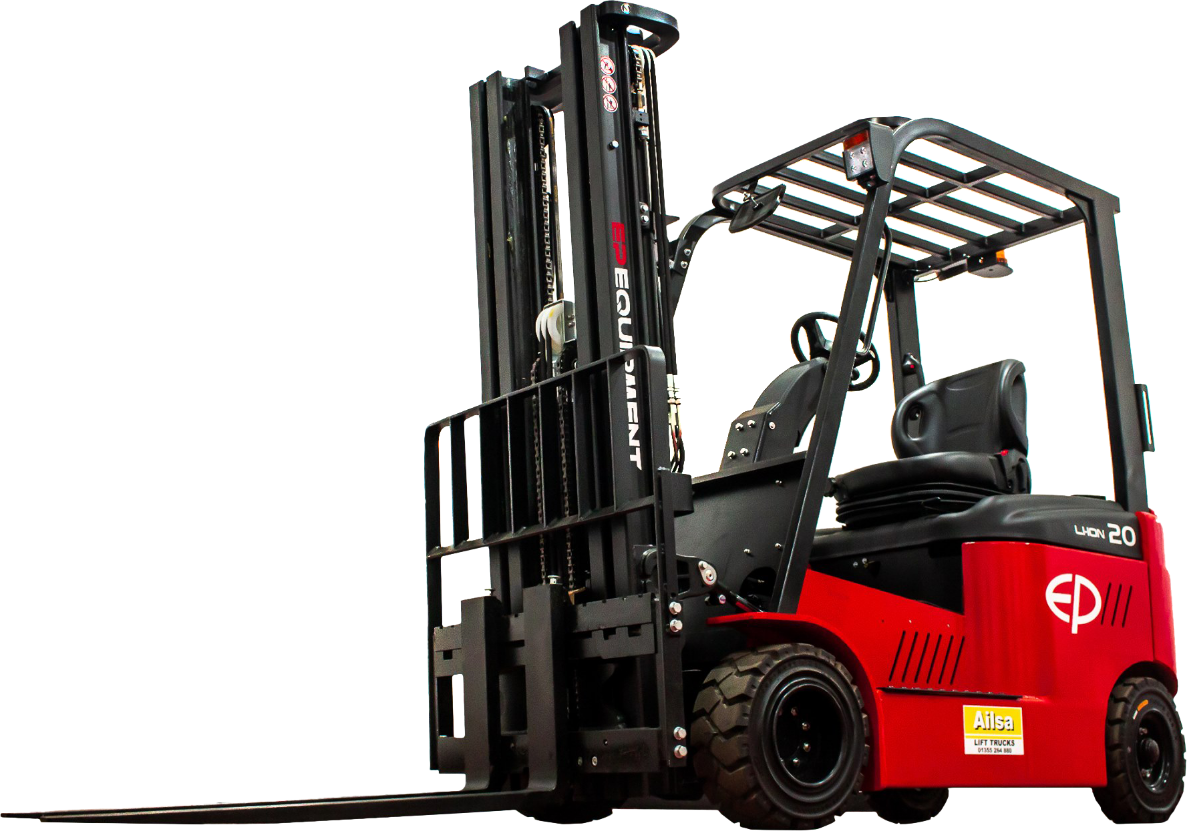 Commercial forklift unloading heavy pallets in Wimbledon at goods-in